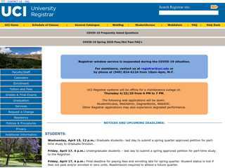 
                            4. UCI University Registrar - University of California, Irvine
