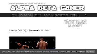 
                            5. UFC 3 – Beta Sign Up (PS4 & Xbox One) | Alpha Beta Gamer - Ufc Beta Sign Up
