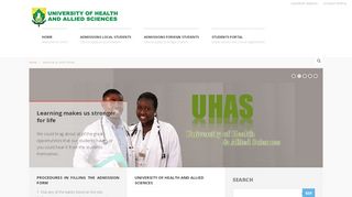 
                            2. UHAS: University of Health And Allied Sciences - University Of Health And Allied Sciences Students Portal