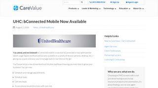 
UHC: bConnected Mobile Now Available - CareValue, Inc.
