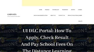 
                            6. UI DLC Portal: How To Apply, Check Result And Pay School ... - Newportal Dlc Ng Students Login