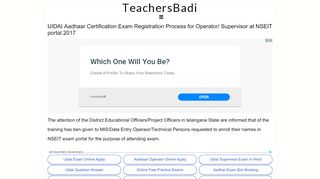 
                            6. UIDAI Aadhaar Certification Exam Registration Process for ... - Nseitexams Login