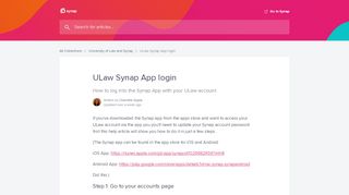 
                            6. ULaw Synap App login | Synap Academy - Ulaw Login