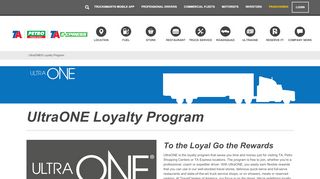 
UltraONE Loyalty Program | TravelCenters of America  
