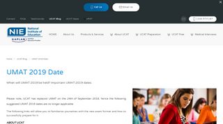 
                            1. UMAT 2019 Date - UCAT Preparation - NIE: National Institute ... - Umat Sign Up