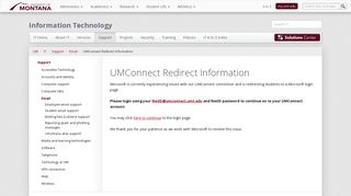 
                            6. UMConnect Redirect Information - Information Technology ... - Mail Umt Edu Portal
