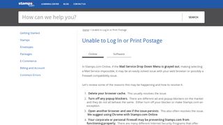 
                            3. Unable to Log In or Print Postage - Stamps.com - Stamps Com Portal Print Postage