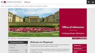 Undergraduate Admission | Chapman University - Chapman Admissions Portal