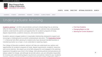 Undergraduate Advising - University of Georgia College of ...
