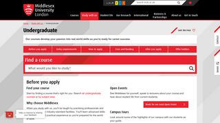 
                            3. Undergraduate application - Middlesex University - Middlesex University Admission Portal