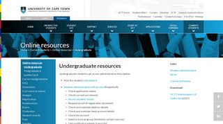 
                            2. Undergraduate resources | UCT Students - Uct Peoplesoft Student Portal