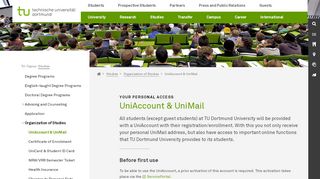 UniAccount & UniMail - TU Dortmund