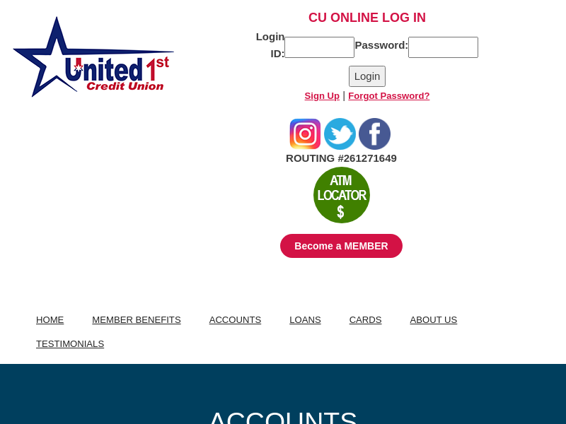 
                            9. United 1st CU - Accounts