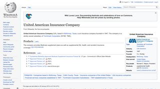 
                            4. United American Insurance Company - Wikipedia - United American Insurance Company Medicare Supplement Provider Portal