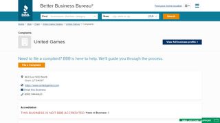 
                            8. United Games | Complaints | Better Business Bureau® Profile - United Games Affiliate Portal