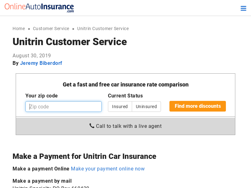 
                            5. Unitrin Customer Service - Online Auto Insurance