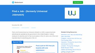 
                            6. Universal Jobmatch - How to Advertise a Job, FAQS Answered - Ujm Portal Uk