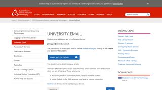 
University Email - Canterbury Christ Church  
