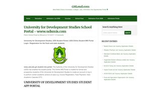 
                            5. University for Development Studies School Portal – www.udsmis.com ... - Uds Student Portal