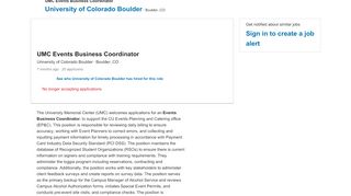 
University of Colorado Boulder hiring UMC Events Business ...

