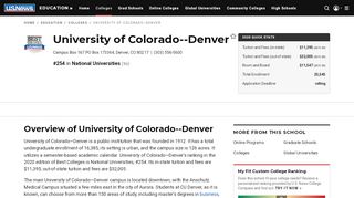 
                            7. University of Colorado--Denver - Profile, Rankings and Data ... - Cu Denver Student Portal