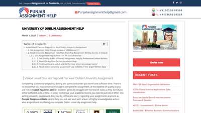 University of Dublin Assignment help  Punjab Assignment Help