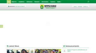 
                            3. University of Health and Allied Sciences: Home - University Of Health And Allied Sciences Students Portal