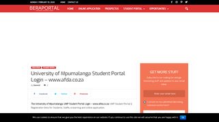 
                            7. University of Mpumalanga Student Portal Login - www.afda.co ... - University Of Mpumalanga Moodle Login