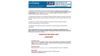 
University of New England Online Information Service - Home
