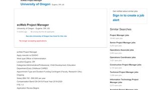 
                            7. University of Oregon hiring ecWeb Project Manager in Eugene ... - Ecweb Oregon Login
