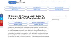 
University of Phoenix Login Guide to Financial Help Web (faw ...
