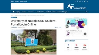
                            2. UON Student Portal: University of Nairobi Login Online