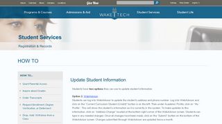 
Update Student Information - Wake Tech  
