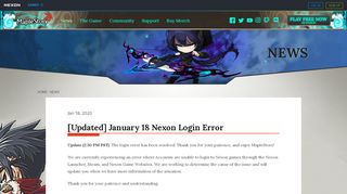 
                            5. [Updated] January 18 Nexon Login Error | MapleStory - Nexon Maplestory Portal