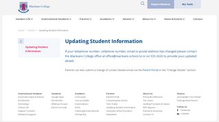 
                            5. Updating Student Information - Macleans College | Auckland, New ... - Macleans College Parent Portal