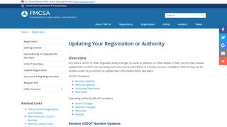
Updating Your Registration or Authority | FMCSA
