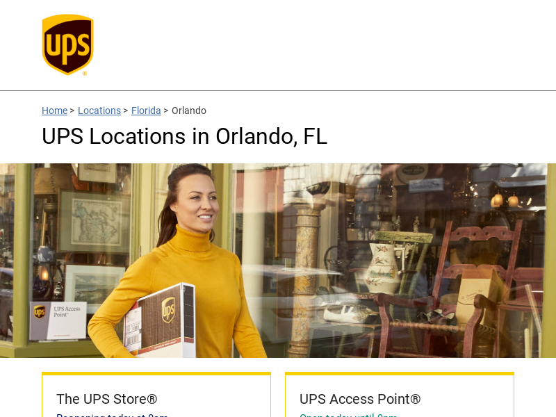 
                            2. UPS Locations in ORLANDO, FL