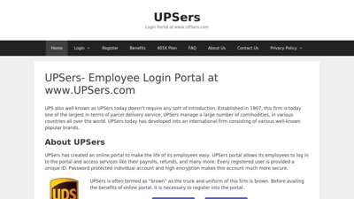 
                            1. UPSers- Employee Login Portal at www.UPSers.com
