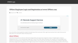 
                            8. UPSERS Login - www.Upsers.com - Upsers Mobile Portal