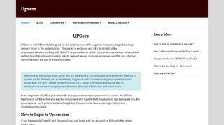 
UPSers - Ups Employees Login - Upsers.com
