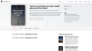 
Upstore premium account email password free hack - Inkshares  
