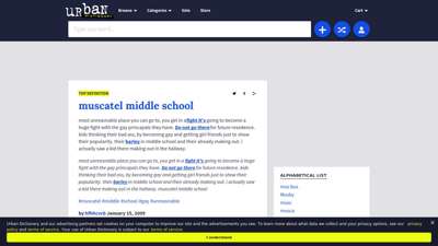 Urban Dictionary: muscatel middle school
