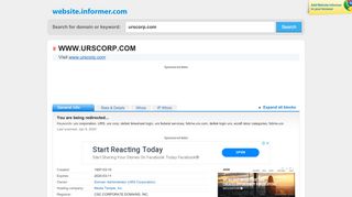 
                            5. urscorp.com at WI. You are being redirected... - Website Informer - Deltek Urs Corp Portal
