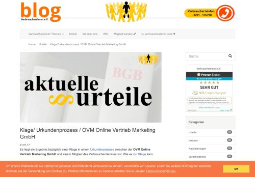 
                            10. Urteil: Klage von der OVM Online Vertrieb Marketing GmbH