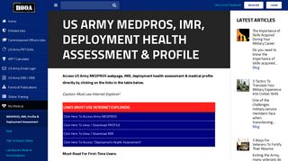 
US Army MEDPROS, IMR, medical profile & deployment ...
