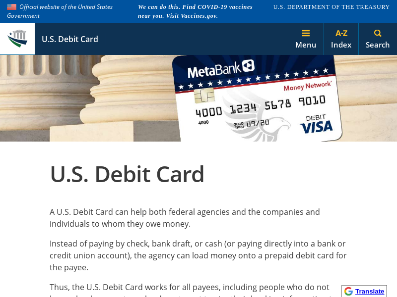
                            6. U.S. Debit Card