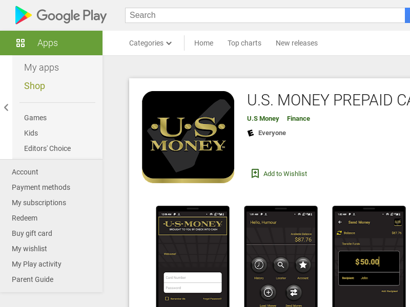 
                            3. U.S. MONEY PREPAID CARD - Apps on Google Play