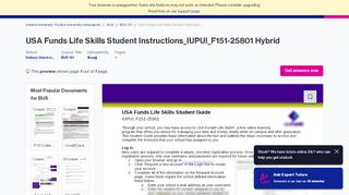 
                            8. USA Funds Life Skills Student Instructions_IUPUI_F151-25801 ... - Usa Funds Life Skills Portal