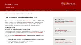 
                            6. USC Webmail Conversion to Office 365 | Emeriti Center | USC - Usc Webmail Outlook Portal