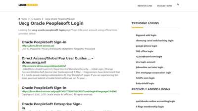 Uscg Oracle Peoplesoft Login — Sign In to Your Account